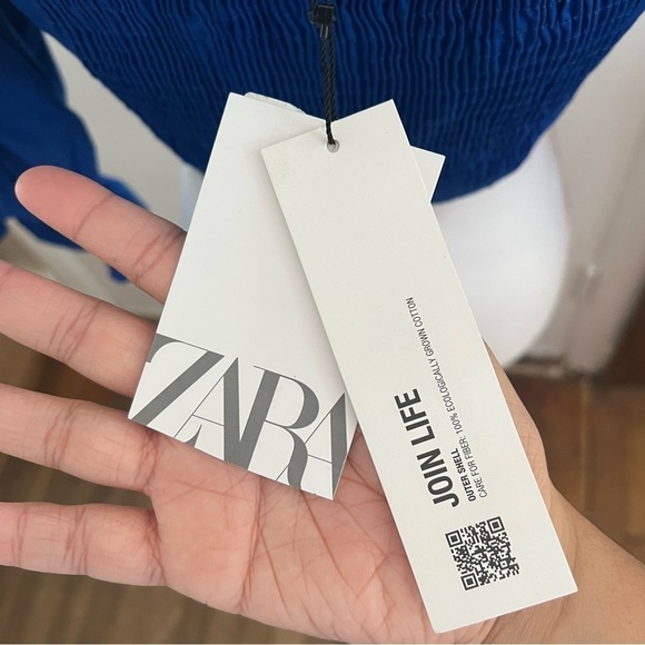 Zara poplin blue crop top - Picture 4 of 16